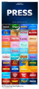 دانلود 40 استایل فتوشاپ متنوع و حرفه ای Photoshop Text Styles دانلود 40 استایل فتوشاپ متنوع و حرفه ای