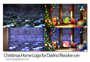 پروژه داوینچی ریزالو لوگوموشن کریسمس و خانه Christmas Home Logo for DaVinci Resolve پروژه داوینچی ریزالو لوگوموشن کریسمس و خانه
