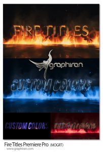 پروژه پریمیر نمایش متن های آتشین Fire Titles Premiere Pro پروژه پریمیر تایتل های آتشین