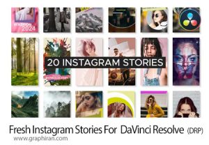 پروژه داوینچی ریزالو استوری اینستاگرام Fresh Instagram Stories For DaVinci Resolve دانلود پروژه داوینچی ریزالو 20 استوری اینستاگرام