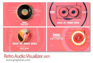 پروژه افترافکت ویژوالایزرهای موزیک قدیمی Retro Audio Visualizer پروژه افترافکت ویژوالایزرهای موزیک قدیمی