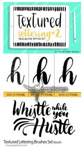 دانلود براش پروکریت تایپوگرافی و خوشنویسی Textured Lettering Brushes Set دانلود براش پروکریت تایپوگرافی و خوشنویسی