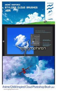 دانلود 126 براش فتوشاپ ابر انیمه Anime/Ghibli Inspired Cloud Photoshop Brush دانلود 126 براش فتوشاپ ابر انیمه