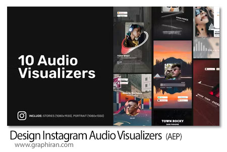 پروژه افترافکت ویژوالایزر آهنگ برای اینستاگرام Design Instagram Audio Visualizers