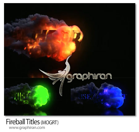 پروژه پریمیر نمایش تایتل بین شعله های آتش Fireball Titles