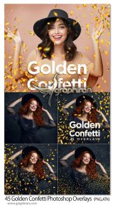 دانلود 45 عکس پوششی کاغذ رنگی طلایی و پارتیکل Golden Confetti Photoshop Overlays دانلود 45 عکس پوششی کاغذ رنگی طلایی و پارتیکل