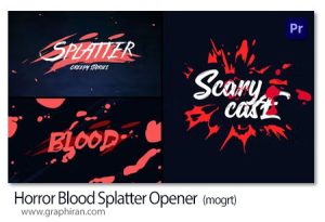 پروژه پریمیر اوپنر پاشیدن خون ترسناک Horror Blood Splatter Opener پروژه پریمیر اوپنر پاشیدن خون ترسناک