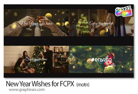 پروژه آماده فاینال کات آرزوهای کریسمس New Year Wishes for FCPX