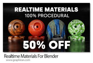 دانلود Realtime Materials v2.1.6 افزونه بلندر متریال های فرایندی دانلود Realtime Materials