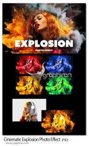 قالب عکس افکت انفجار رنگ سینمایی Cinematic Explosion Photo Effect قالب عکس افکت انفجار رنگ سینمایی