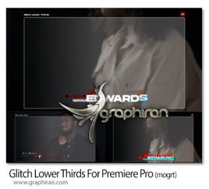 پروژه پریمیر زیرنویس های گلیچ و نویز دیجیتال Glitch Lower Thirds For Premiere Pro پروژه پریمیر زیرنویس های گلیچ و نویز دیجیتال