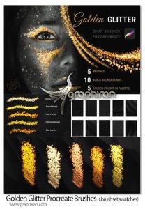 دانلود براش پروکریت گلیتر طلایی Golden Glitter Procreate Brushes دانلود براش پروکریت گلیتر طلایی