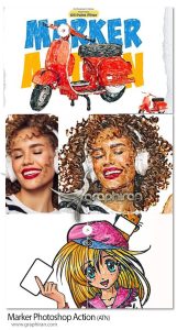 اکشن فتوشاپ افکت نقاشی با ماژیک Marker Photoshop Action اکشن فتوشاپ افکت نقاشی با ماژیک