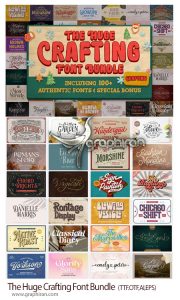 دانلود 142 فونت انگلیسی جدید The Huge Crafting Font Bundle دانلود 142 فونت انگلیسی جدید