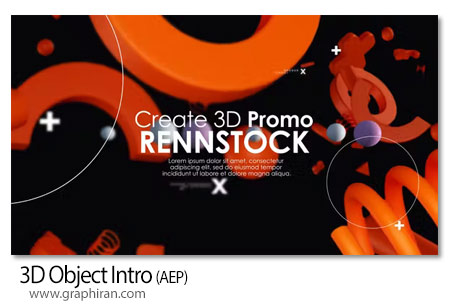 پروژه افترافکت اینترو شکل های 3 بعدی 3D Object Intro