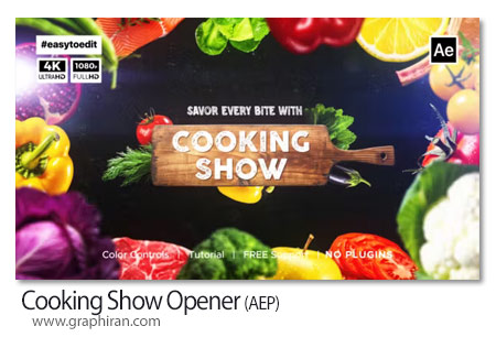 پروژه افترافکت اوپنر برنامه آشپزی Cooking Show Opener