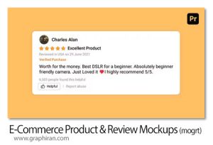پروژه پریمیر بررسی و نقد محصولات E-Commerce Product & Review Mockups پروژه پریمیر بررسی و نقد محصولات