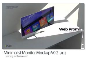 پروژه افترافکت موکاپ مانیتور کامپیوتر Minimalist Monitor Mockup V0.2 پروژه افترافکت موکاپ مانیتور کامپیوتر