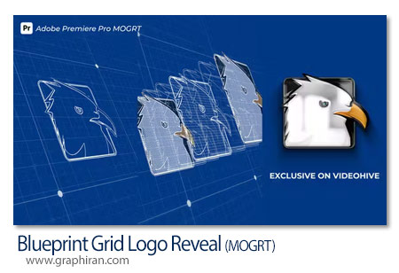 پروژه پریمیر لوگو موشن طرح اولیه Blueprint Grid Logo Reveal
