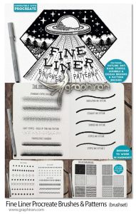 دانلود براش و پترن های پروکریت خط نازک Fine Liner Procreate Brushes & Patterns دانلود براش و پترن های پروکریت خط نازک