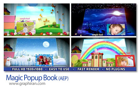 دانلود پروژه افترافکت کتاب پاپ آپ جادویی Magic Popup Book