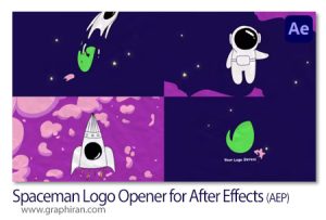 پروژه افترافکت اوپنر لوگو فضانورد کارتونی Spaceman Logo Opener for After Effects پروژه افترافکت اوپنر لوگو فضانورد کارتونی