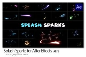 دانلود افکت های جرقه های رنگی برای افترافکت Splash Sparks for After Effects دانلود افکت های جرقه های رنگی برای افترافکت Splash Sparks for After Effects
