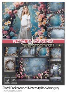 دانلود تصاویر بک گراند آتلیه بارداری Floral Backgrounds Maternity Backdrop دانلود تصاویر بک گراند آتلیه بارداری