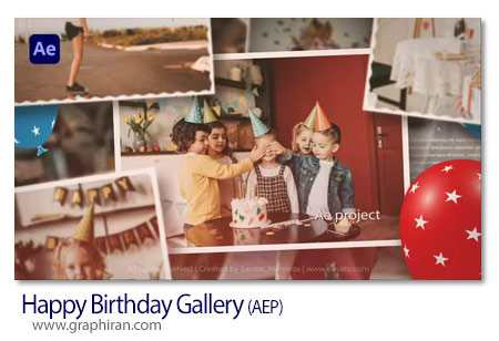 پروژه افترافکت گالری جشن تولد Happy Birthday Gallery