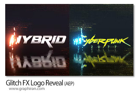 پروژه افترافکت نمایش لوگو افکت گلیچ Glitch FX Logo Reveal