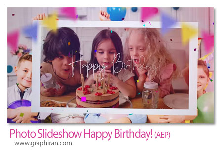 پروژه افترافکت اسلایدشو عکس تبریک تولد Photo Slideshow Happy Birthday