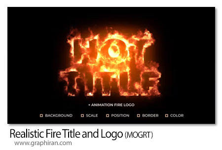 پروژه پریمیر نمایش لوگو و تایتل با شعله آتش Realistic Fire Title and Logo