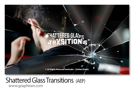 ترانزیشن های شکستن شیشه برای افترافکت Shattered Glass Transitions