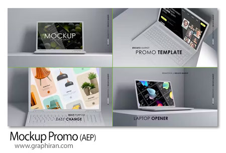 پروژه افتر افکت اوپنر لپ تاپ Laptop Mockup Promo