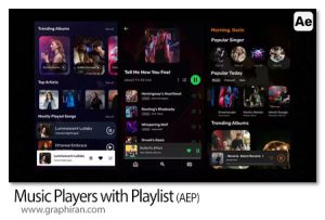 پروژه افتر افکت موزیک پلیر با پلی لیست Music Players with Playlist پروژه افتر افکت موزیک پلیر با پلی لیست Music Players with Playlist