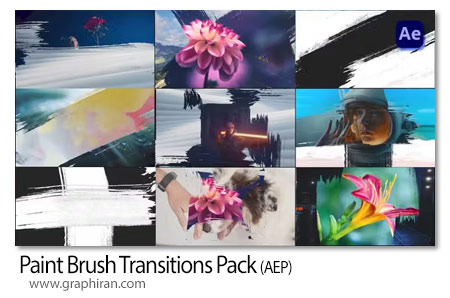 دانلود ترانزیشن های افتر افکت قلمو نقاشی Paint Brush Transitions Pack