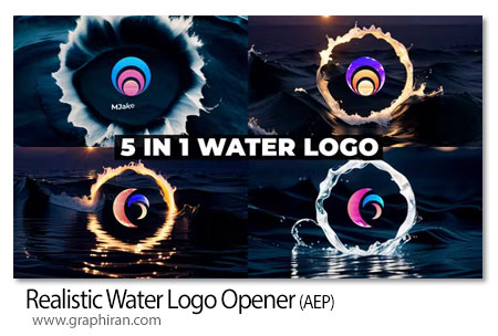 پروژه افترافکت اوپنر لوگو با افکت آب واقعی Realistic Water Logo Opener