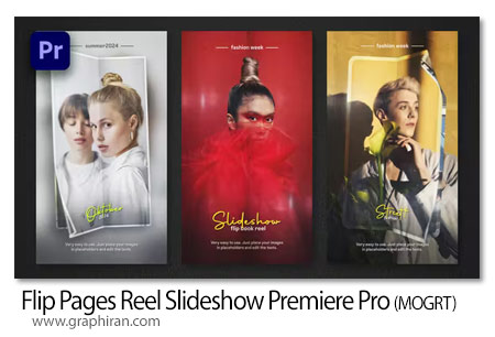 پروژه پریمیر استوری اینستاگرام ورق خوردن Flip Pages Reel Slideshow Premiere Pro