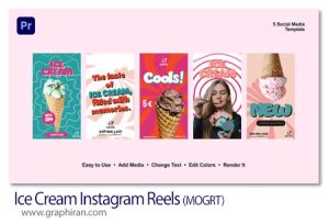 پروژه پریمیر استوری بستنی فروشی Ice Cream Instagram Reels پروژه پریمیر استوری بستنی فروشی Ice Cream Instagram Reels