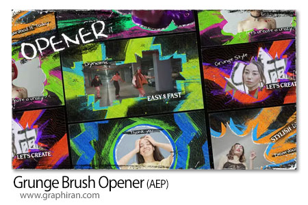 پروژه افترافکت اوپنر براش گرانج Grunge Brush Opener