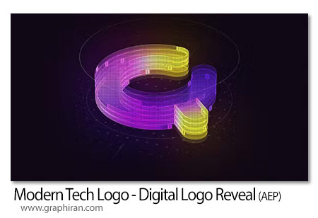 پروژه افتر افکت لوگوموشن دیجیتال مدرن تکنولوژی Modern Tech Logo - Digital Logo Reveal