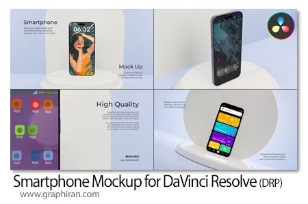 پروژه داوینچی ریزالو موکاپ نمایش گوشی Smartphone Mockup for DaVinci Resolve