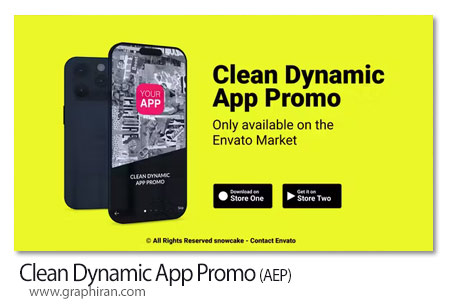 پروژه افتر افکت معرفی ساده اپلیکیشن موبایل Clean Dynamic App Promo