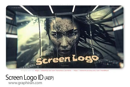 پروژه افتر افکت نمایش متن روی صفحه نمایش چند تکه Screen Logo ID