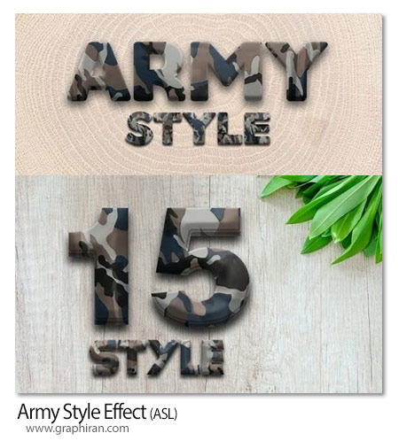 دانلود 15 استایل فتوشاپ پترن ارتشی و نظامی Army Style Effect