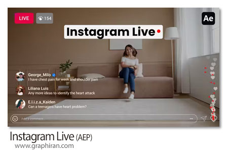 پروژه افتر افکت پخش زنده اینستاگرام Instagram Live