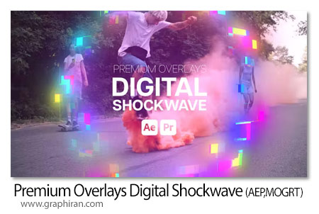 دانلود افکت های موج دیجیتال پریمیر و افتر افکت Premium Overlays Digital Shockwave