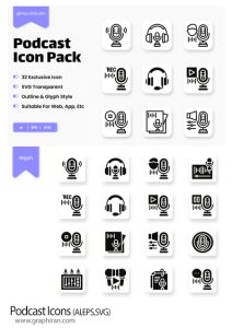 دانلود 32 آیکون پادکست Podcast Icons دانلود 32 آیکون پادکست Podcast Icons