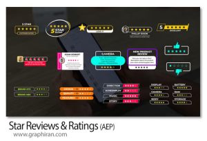 پروژه افترافکت ستاره امتیازدهی و نقد و بررسی Star Reviews & Ratings پروژه افترافکت ستاره امتیازدهی و نقد و بررسی Star Reviews & Ratings