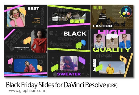 پروژه داوینچی ریزالو بلک فرایدی Black Friday Slides for DaVinci Resolve